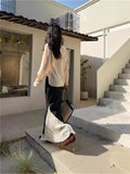 Spring New Fashionable Irregular Half-Skirt With High Waist Splicing Side Open Skirt Two Wearing Folded Skirt