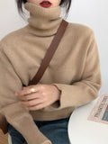 High-Necked Hooded Sweater Woman In The Autumn And Winter Of 2025 Lazy Wind Soft Glutinous Loose Pile Pile Knitted Bottom Shirt