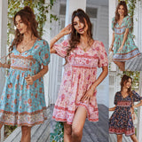 Independent Design Leisure Style Dress 2025 Summer Printing Small Fresh Skirt Light Luxury Fairy Gas