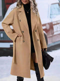 2025 New Solid Color Collar Plus Thick Dragon And Phoenix With Double Buckle Plus Long Wind Jacket Woman