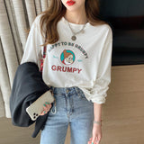 Pure Cotton Morning And Autumn White Long-Sleeved T-Shirt 2025 New Design Sense Loose Spring And Autumn Bottom Shirt Women Put On Clothes
