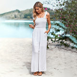 Real Shooting Women's Clothing 2025 Spring And Summer Temperament Casual Solid Color High-Waisted Chest Sling With Wide Leg Pants
