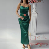 Dili 2025 Spring/Summer Dresses Casual Sexy Solid Color Suspension Dresses Evening Dresses