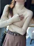Maillard Wears A Thick Long-Sleeved Knitted Bottom Shirt For Women's Autumn And Winter New Half-High Collar With Thin Tops