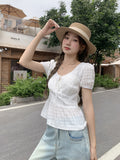 Pure-Want-Style Bow Tie With Short-Sleeved T-Shirt Women's Summer New French Age Reduction Waist Repair Short Top