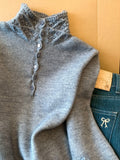 Direct Shop Recommended ~ Maillard Sweet Style Design High-Necked Long-Sleeved Knitted Sweater Autumn And Winter Half-High Collar Top
