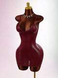 New Solid Color Temperament Dark V Low-Collar Body Sexy Sling Bag Hip Dress Dress Women's Dress