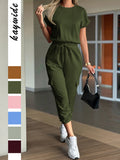 Dili Leisure Vacation Short-Sleeved T-Shirt Pants Two Sets Of Women's Clothing 2025 Autumn And Winter