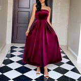 Dili Elegant Temperament Palette Pure Color Dress Women's Dress Women's Dress 2025 Autumn And Winter