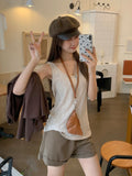 Kinky Loose Temperament Sleeveless Design Vest Sling Women 2026 Summer New Bottom Set Thin Top
