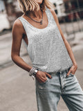 2025 New Summer Women's Fashion Sleek Design U Collar Vest Exquisite Niche Sleeveless Top