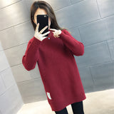 Mid-Long Sweater Woman 2025 New Autumn And Winter Dress Cover The Ass With A Loose Small Man's Bottom Shirt
