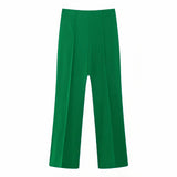 Explosion Commuting Style Solid Color Simple Hanging Design Straight Trousers Plain Trousers Trousers Women