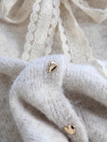 Design Lace With Sweater Cardigan Women 2025 New Autumn And Winter Lazy Wind Thick Soft Knitted Jacket