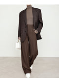 New Caramel-Colored Pants Banana Pants Old Money Style Suit Pants High Waist Leisure High Loose