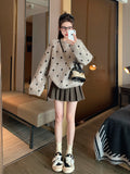Kiss Wave Nods Sweater Women 2025 New Autumn And Winter Thick Loose Leisure Lazy Wind Inside The Knitting Shirt