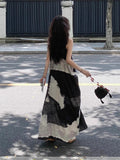 Water Ink Bump New Chinese Sleeveless Sling Dress Summer Vacation Loose Thin V-Neck Dress Fresh And Sweet
