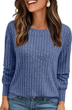 2025 Women's Simple Commuter T-Shirt Women's Pit Round Neck Long-Sleeved Top
