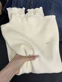 French Lace Half-High Collar Knitted Bottom Shirt Soft Soft Gentle Wind Sweater Women Autumn And Winter New Body Repair