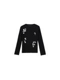 Heavy Industry Beads Knitted T-Shirt Two Sets Of H-Shaped Loose Half Skirt Light Beads Top