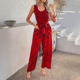 Dili 2025 Spring And Summer Leisure Holiday Wind Cotton Print High-Waist Pocket Long Pants Women's Clothing