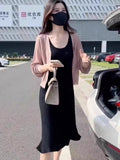 Ice Silk Thin Knitted Cardigan Women Wear 2025 New Outer Shawl Loose Short Small Coat