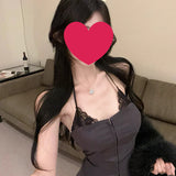 Fake Two Lace Hanging Neck Dress Women Summer Pure Sexy Hot Girl Inside A Breast Bag Of Hip Skirt