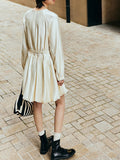 2026 Spring New French Dredging Temperament Into The Shoulder Lantern Sleeve Belt Form Fluffy Dress Dress Dress Woman