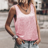 2025 New Summer Women's Fashion Sleek Design U Collar Vest Exquisite Niche Sleeveless Top