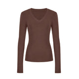 Deyvel V-Neck Long-Sleeved T-Shirt Women's Bottoming Shirt With Autumn And Winter Large-Size New Korean Slimming Warm Top