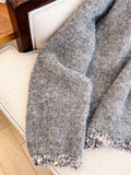 Special Counter Withdraws The Big-Name Shear Women's Retro Round Collar Collar Sweater Women's Spring And Autumn Lazy Wind Loose Knitting Top