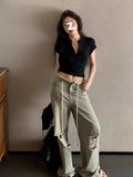 French Half-Necked Short-Sleeved T-Shirt Design Small Tight Body Slimming Hottie Short-Term Umbilized Top
