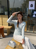 Lace Bow V-Neck Long-Sleeved T-Shirt Sweater Women's Small Design Blouse In Spring And Autumn And Winter