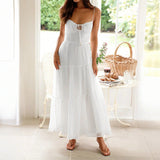 Dili Leisure Vacation Hanging Waist Girt Dress Women's Dresses Summer 2025