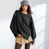 Ebay Open Fork Sweater Women's Fashion Sports T-Shirt Knitted Shirt Long-Sleeved Top Coat Design Sense