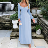 Dili Elegant Evening Dress Short-Sleeved Solid Dress Women's Dress 2025 Autumn And Winter