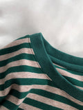 Ins Super Fire Port Wind Striped Short Sleeve T-Shirt Women's Summer Chao Harajuku BF Vintage Chic Half-Sleeved Suited T-Shirt