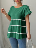 Dili Elegant Temperament Round Collar Short-Sleeved Top Shirt Women's Clothing 2025 Autumn And Winter