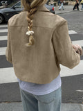 Dili Leisure Commute Button Solid Color Long-Sleeved Jacket Women's Clothing 2025 Autumn And Winter