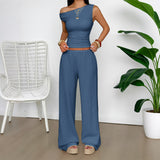 Dili Casual Holiday Vest Broad Leg Trousers Two Sets Of Women's Clothing 2025 Spring And Summer