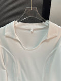 Fish Bone Top Female Senior Sense Of The Hottie With A Small Design Short Long-Sleeved T-Shirt Early Autumn
