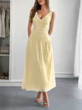 Dili Temperament Elegant Windy Deep V-Low Dress Dress Women's Dress 2025 Spring And Summer