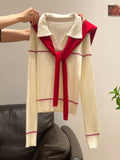 New Year's Red Shawl White V-Neck Knitted Shirt Long-Sleeved Bottom Shirt With New Winter Repair Body Dress Women's Clothing