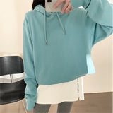 Dehose Plus Velvet Autumn And Winter Bottoming Shirt Women's Long Side Open Fork White T-Shirt Long Sleeve Loose Inside Top