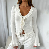 Dili Y2K Hottie Long-Sleeved T-Shirt Women's Top Wool Women's Clothing 2025 Autumn And Winter