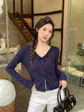 Tibetan Blue Lace Design Knitted Cardigan 2026 Autumn New Wearing Short Sun Protection Jacket Top