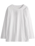 Deyvet Warm Loose Big White T With Winter Plus Velvet Long-Sleeved T-Shirt Women Folded In The Coat Of Clothing