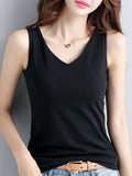 French Chic Cotton Black Vest Lady Suit With Small Slings Summer Sleeveless Tops Wearing Bottom Shirt