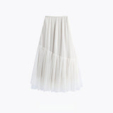 Spring 2026 White Moonlight Temperament A Word White Half-Dress Female Net Yarn Long Skirt Atmosphere Multi-Season