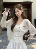 White Thin Letter-Print Knitted Jersey Women's 2026 Summer New Niche Design Feel Beautiful Top
